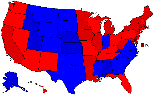 1996 National Map of General Election Results for President