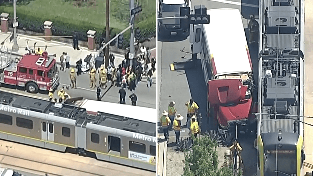 Tram collides with bus in Los Angeles, injuring more than 50