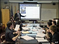 West Point cadets at the US Military Academy's terrorism center