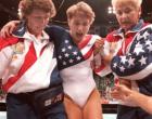 In the most famous American vault since Mary Lou Retton in 1984, Kerri Strug became a household name for sticking her final vault with an injured ankle. Thinking that the fate of the U.S. gymnastics team (The Magnificent Seven) hung in the balance (althoug
