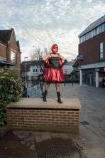 Bam! Pow! Scream! Novelist Shelley Harris dons a mask, cape and boots to become an everyday superhero on her local high street