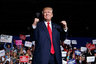 Republican presidential candidate Donald Trump arrives to speak to a campaign rally, Thursday, Oct. 27, 2016, in Geneva, Ohio.