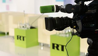 Логотип телеканала RT. Архивное фото.