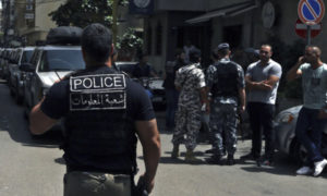 Lebanese security personnel on a street in Beirut (Lebanon 24)