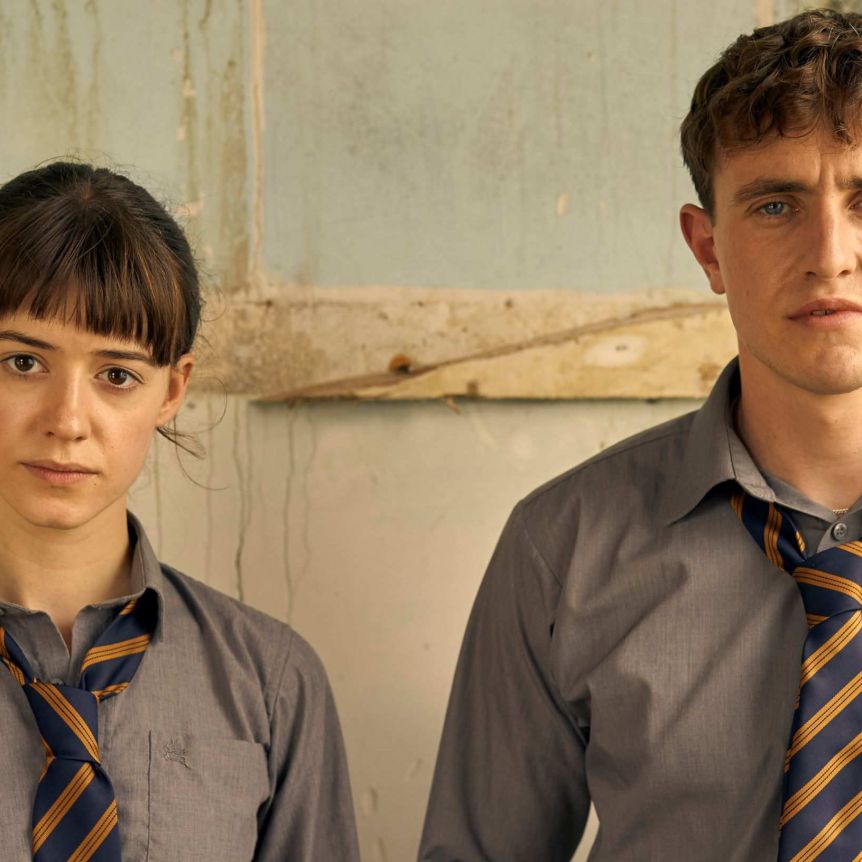 Marianne and Connell in school uniforms in Normal People