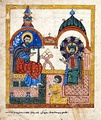 Историк Мовсес Хоренаци и князь Саак II Багратуни. Армянская рукопись XIV в.