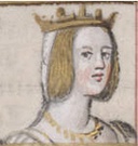 Миниатюра с изображением королевы — регентши Франции Бланки Кастильской. Английский король и одновременно герцог Аквитании Генрих III Плантагенет 