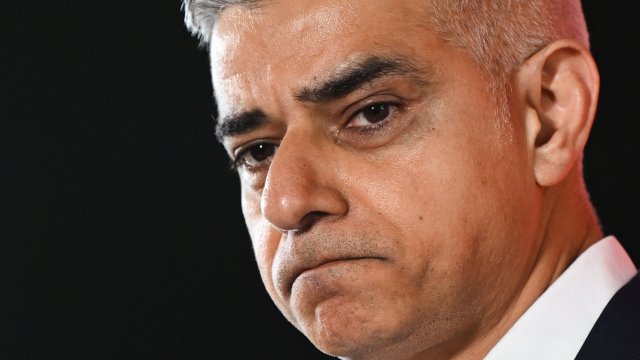 Article thumbnail: Mayor of London Sadiq Khan reacts as he delivers a speech on stage during the launching of his manifesto "A fairer, safer, greener London" at the Design District Unit, in London, on April 18, 2024, as part of his political campaign for the London's Mayor elections of May 2. Sadiq Khan has announced to make the free school meals programme permanent in London, and commits to funding baby banks. (Photo by JUSTIN TALLIS / AFP) (Photo by JUSTIN TALLIS/AFP via Getty Images)