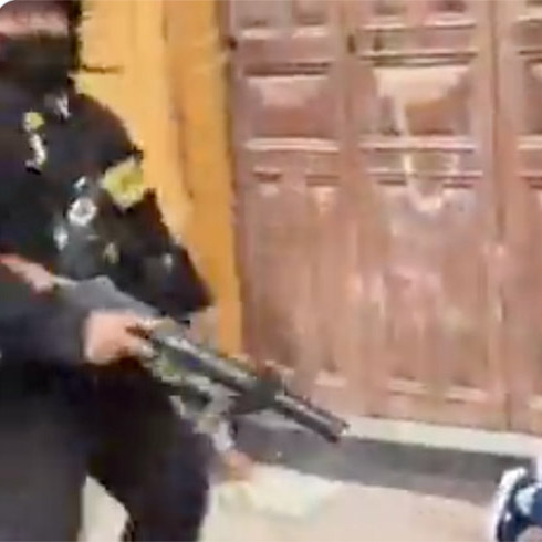 Police firing at protesters during protests in Peru 