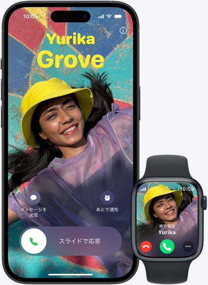 かかってきた電話にiPhoneまたはApple Watchで応答。