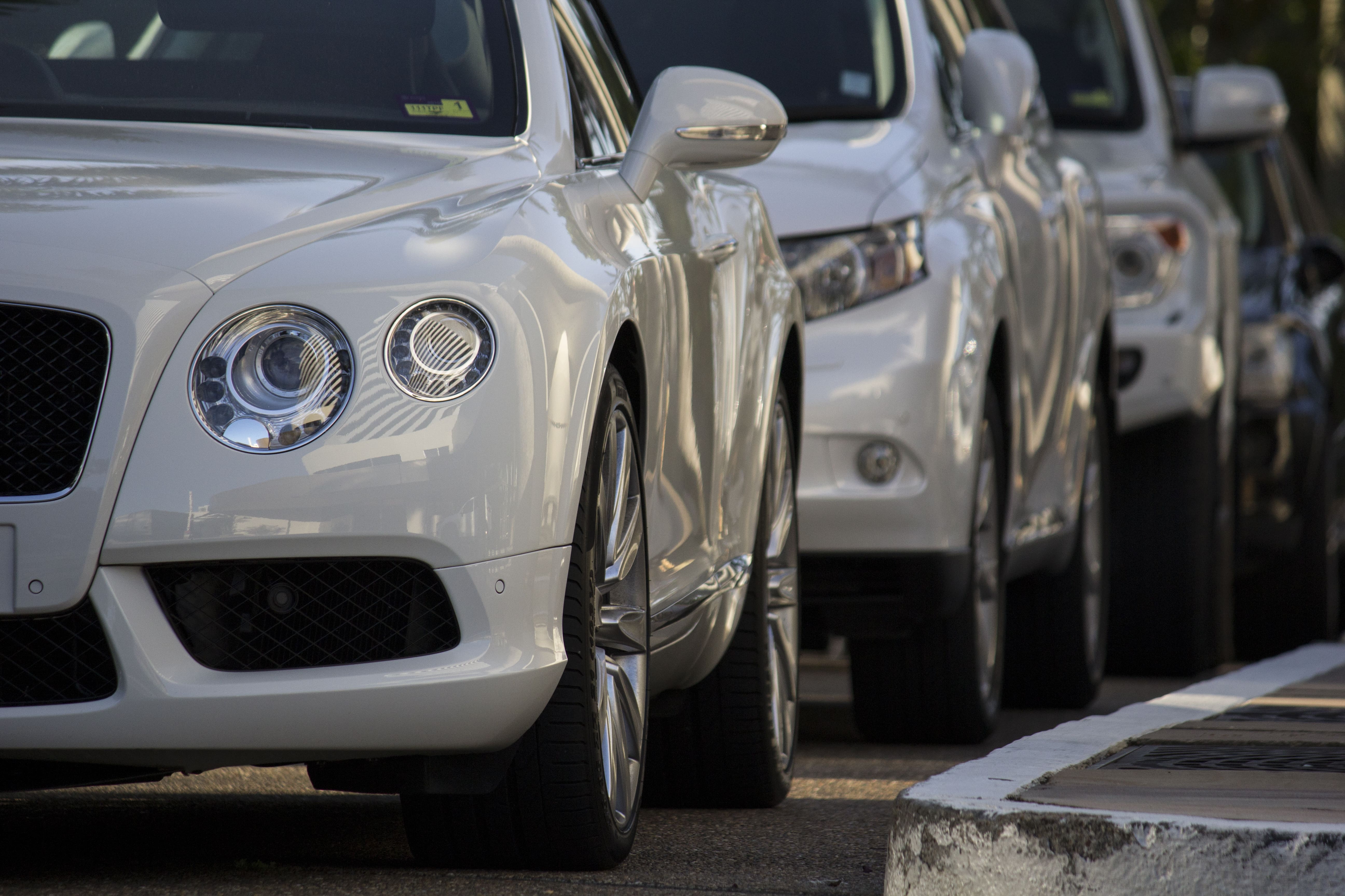 Bentley cars lined up