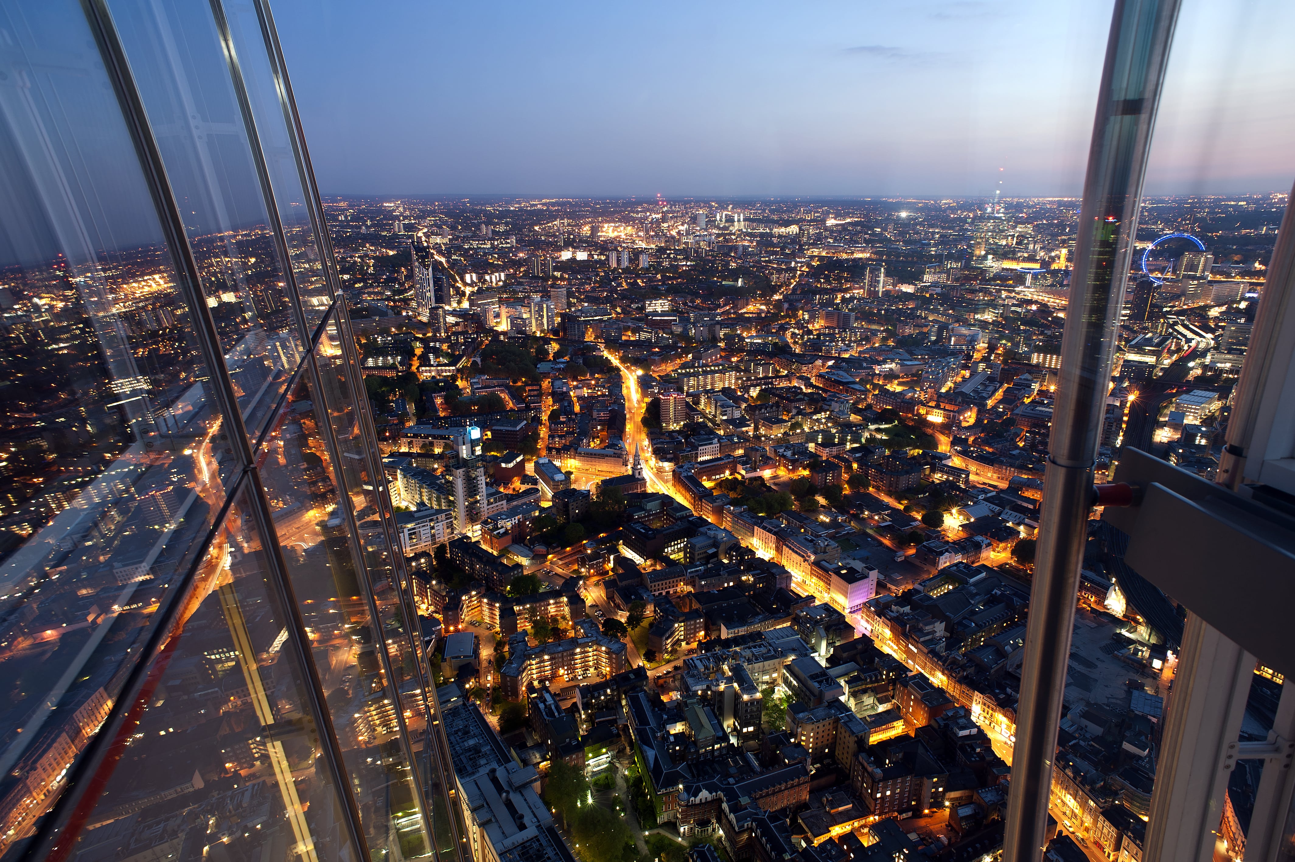 View of South London from The Shard at night