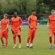 Hartley Wintney players during their game against Badshot Lea