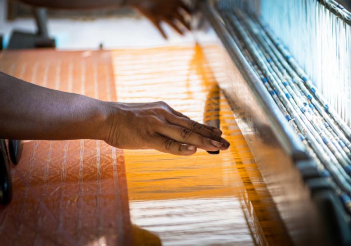 Ikat weaving from Cambodia's unique golden silk dates back more than 1,000 years
