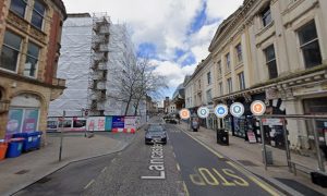 Lancaster Road is shut close to the Harris as major restoration work takes place on the grade-I listed building Pic: Google