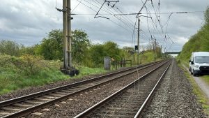 The overhead wires damaged near Wigan North Western Pic: Network Rail Lancashire & Cumbria