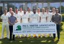 Wembdon first XI pictured with Sam and Paul Smith of Paul Smith Insurance Consultants, new club sponsor.