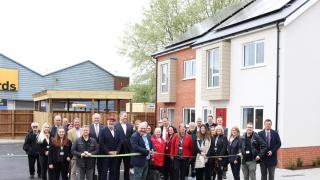 Cllr Bill Revans cut the ribbon to open the new houses in Bridgwater.