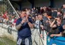 Bury boss Dave McNabb applauds the Shakers fans who travelled in their numbers for the 0-0 derby draw at Ramsbottom United Picture: Phil Hill