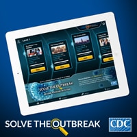 Solve the Outbreak application as seen on an iPad.