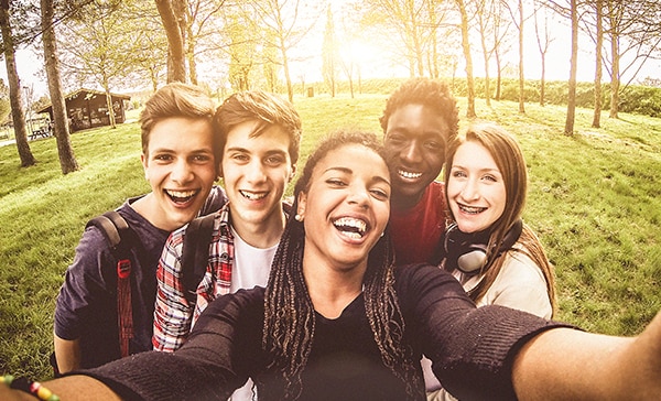 A group of teens