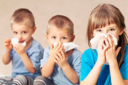 Kids cleaning their noses