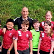 Teacher Paul Douglass and St Stephen's pupils