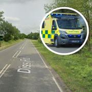 A man in his 60s was taken to hospital after a crash on the A1066 at South Lopham