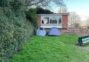 Tents - The tents pitched next to Lake Meadow's Cafe in the Park