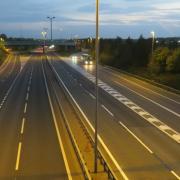 A view over the M11 looking southwards towards junction 8