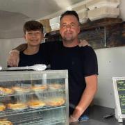 Marley's Pie & Mash owner Tony Cattano with his son