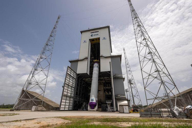 Ariane 6 standing tall