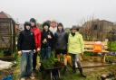 Henry, Max, Rowan, and Jude helped build the allotment as part of their Duke of Edinburgh Award.