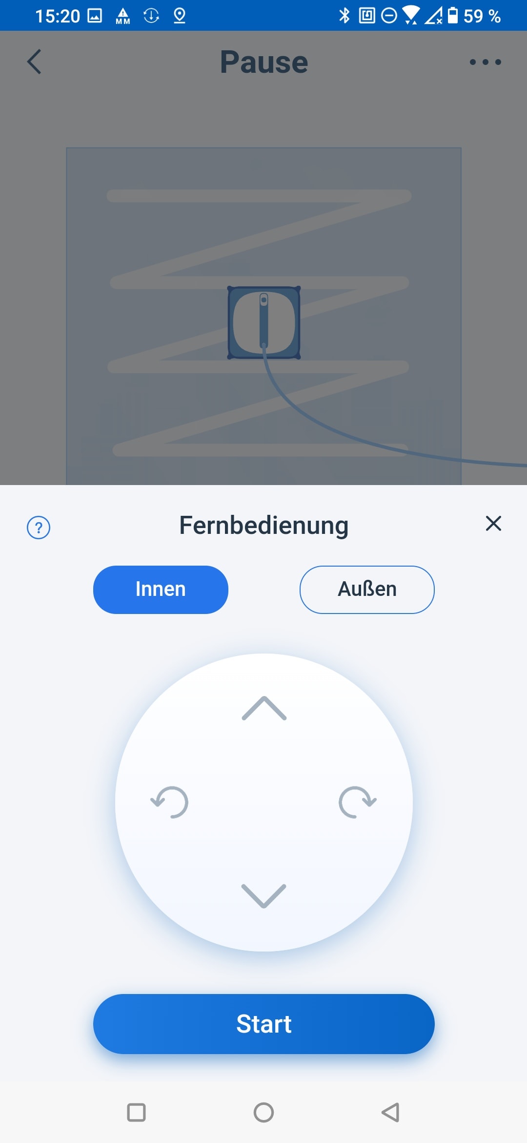 Fensterputzroboter Test: Ecovacs App Screenshot