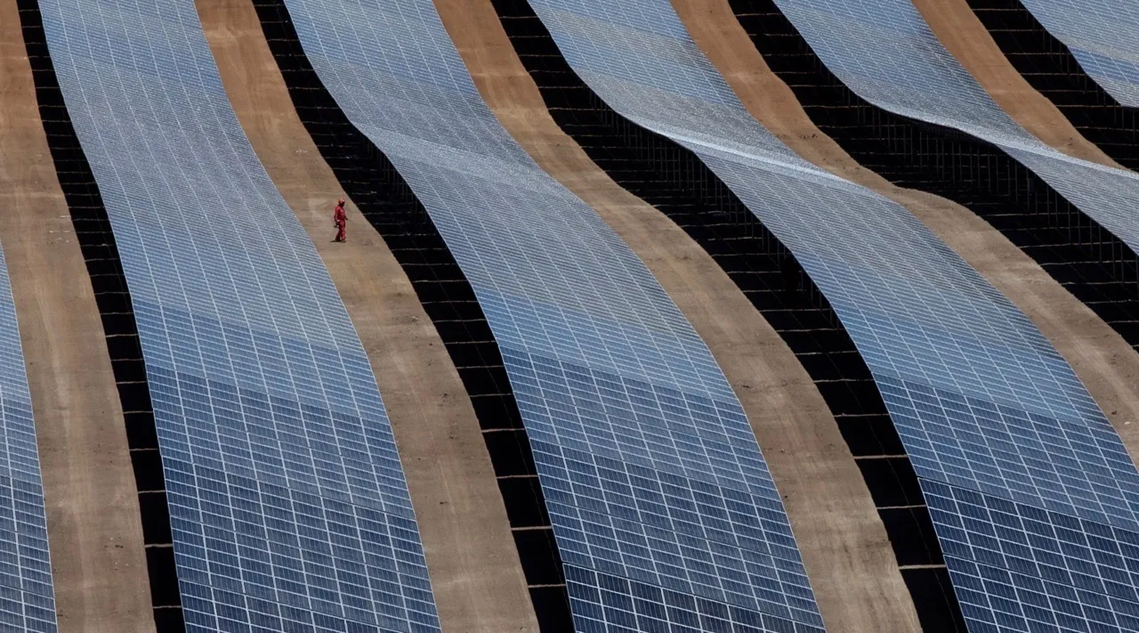 Solar panels at the Acciona, Chile site