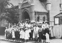 Sunday School outside of the Chingford Congregational Church c1895