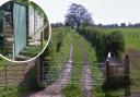 The entrance to the proposed forest nursery from Shelwick, and a toilet block similar to that proposed (