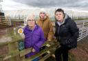 Clare Suart (left) and fellow residents Diane Rogers and Judith Wells attended the planning meeting to make their objections to the polytunnels known