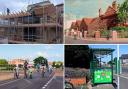 The Castle Green Pavilion, NMITE Skills Hub, Hereford Cycle Track and a sedum-roofed bus shelter