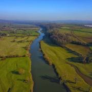 The river Wye at Hoarwithy, Herefordshire. Drone picture by Michael Peet