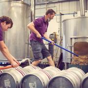 Swan Brewery, Leominster - brewing beer and filling casks.