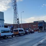 Roadworks near the Old Market in Edgar Street, Hereford