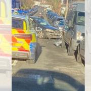 Police were called to Ryelands Street, Hereford to deal with a crash