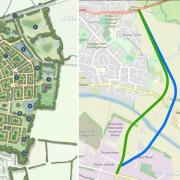 The 'illustrative masterplan' of the planned estate conflicts with the favoured routes for an