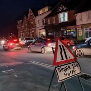 Roadworks in Whitecross Road, Hereford