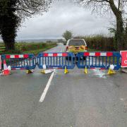 The B4352 is closed in Madley