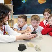 Mrs Samantha Sweetman, science coordinator at Riverside Primary School, arranged for the children to look at moon rocks