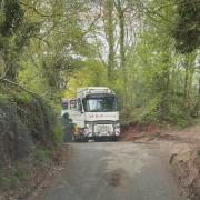 A lorry has become stuck in Pentre Lane, between Dorstone and Bredwardine