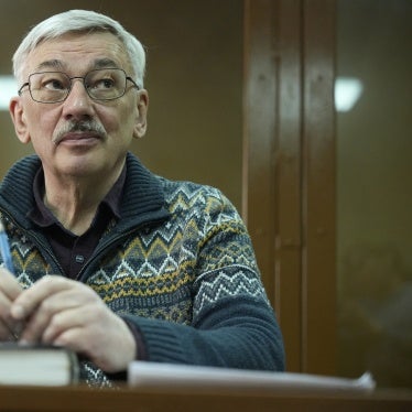  The co-chair of the Nobel Peace Prize winning Memorial Human Rights Centre Oleg Orlov attends a court session for a new trial on charges of repeatedly discrediting the Russian military,  Moscow, Russia, February 26, 2024.