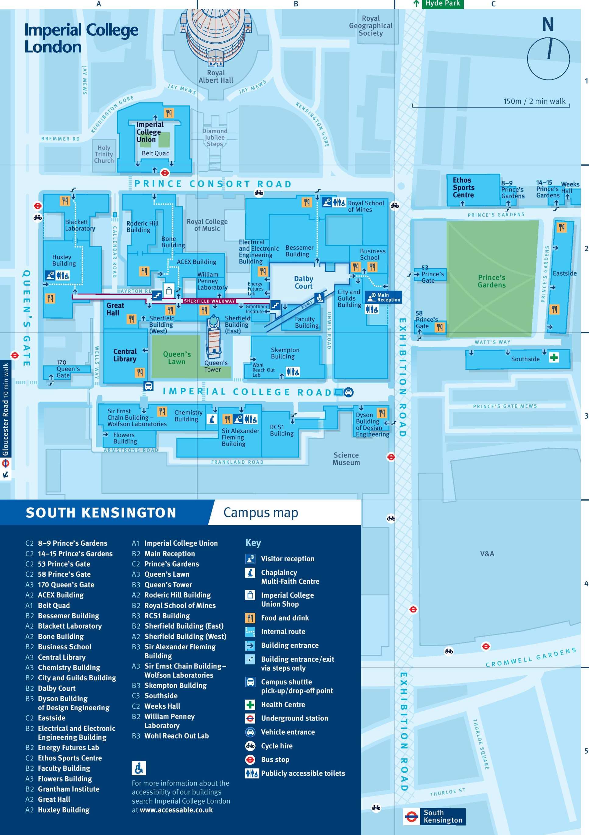 A map of South Kensington Campus